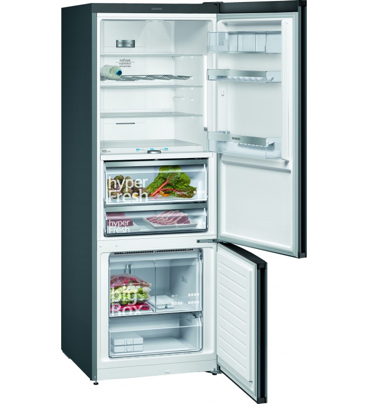 Siemens iq700 kg56fpxda combină frigorifică de sine stătător 483 l d negru
