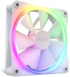 Nzxt f120 rgb fans - rf-r12tf-w1 - advanced rgb lighting customization - silent cooling - triple (rgb fan & controller included) - 120mm fan - white