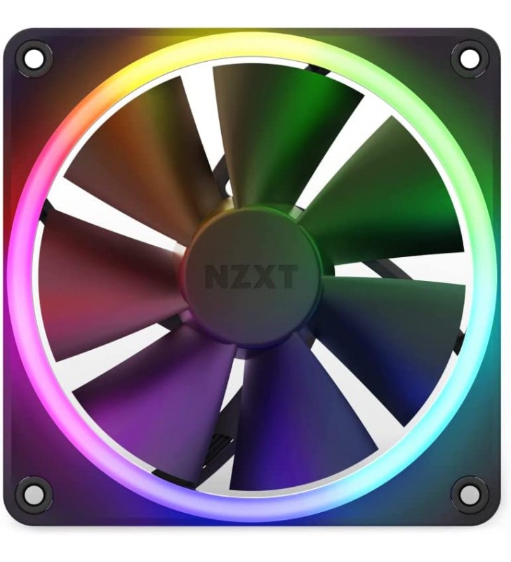 Nzxt f120 rgb fans - rf-r12tf-b1 - advanced rgb lighting customization - silent cooling - triple (rgb fan & controller included) - 120mm fan - black