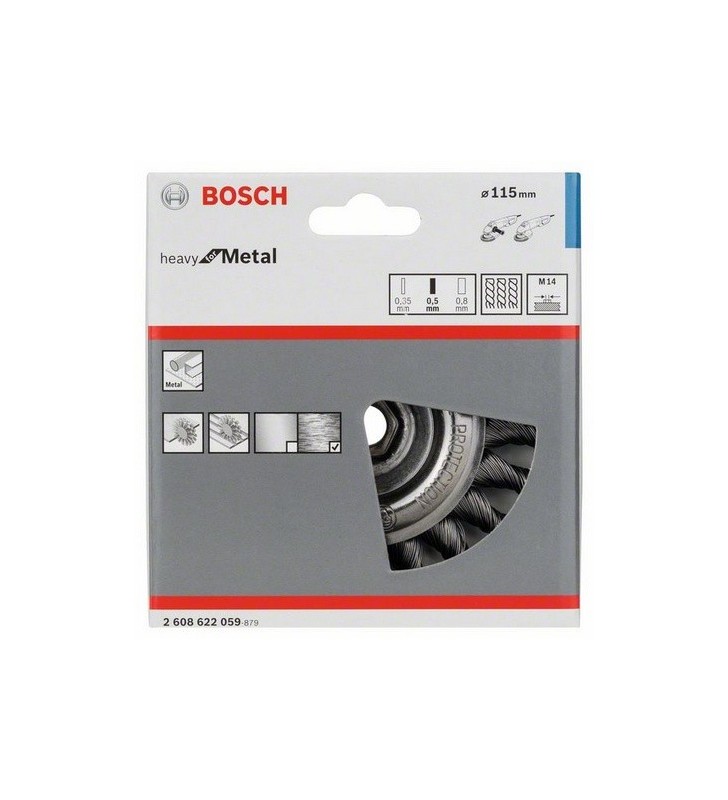 Bosch 2 608 622 059 perie rotativă de sârmă roată de sârmă 11,5 cm