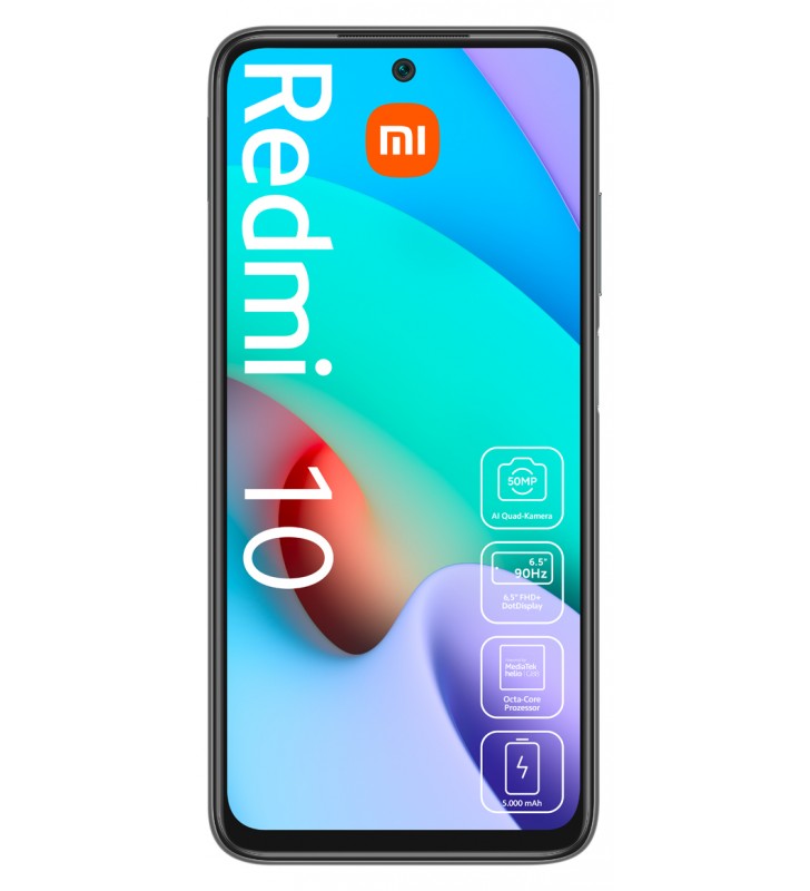 Xiaomi redmi 10 2022 4/64gb carbon-gray (mzb0a6deu)