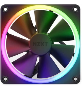 Nzxt f140 rgb fans - rf-r14df-b1 - advanced rgb lighting customization - silent cooling - dual (rgb fan & controller included) - 140mm fan - black