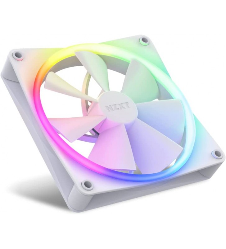 Nzxt f140 rgb fans - rf-r14sf-w1 - advanced rgb lighting adjustment - whisper-quiet cooling - single (rgb fan and controller required & not included) - 140 mm fan - white
