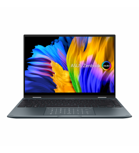 Laptop asus zenbook up5401za-kn043x, 14'' 2.8k (2880 x 1800), touchscreen, intel® core™ i7-12700h processor  2.3 ghz (24m cache, up to 4.7 ghz, 6p+8e cores), 16gb, 1tb ssd, intel iris xᵉ graphics, windows 11 pro, pine grey