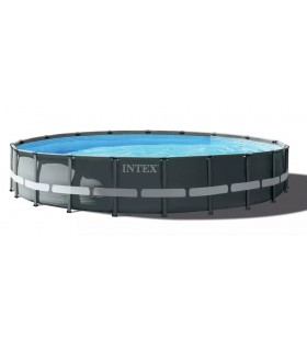 Set Piscina Intex Frame Ultra Rondo XTR Ø 610 x 122 cm, piscina (gri închis/albastru, sistem de filtrare cu nisip SF80220RC-2)