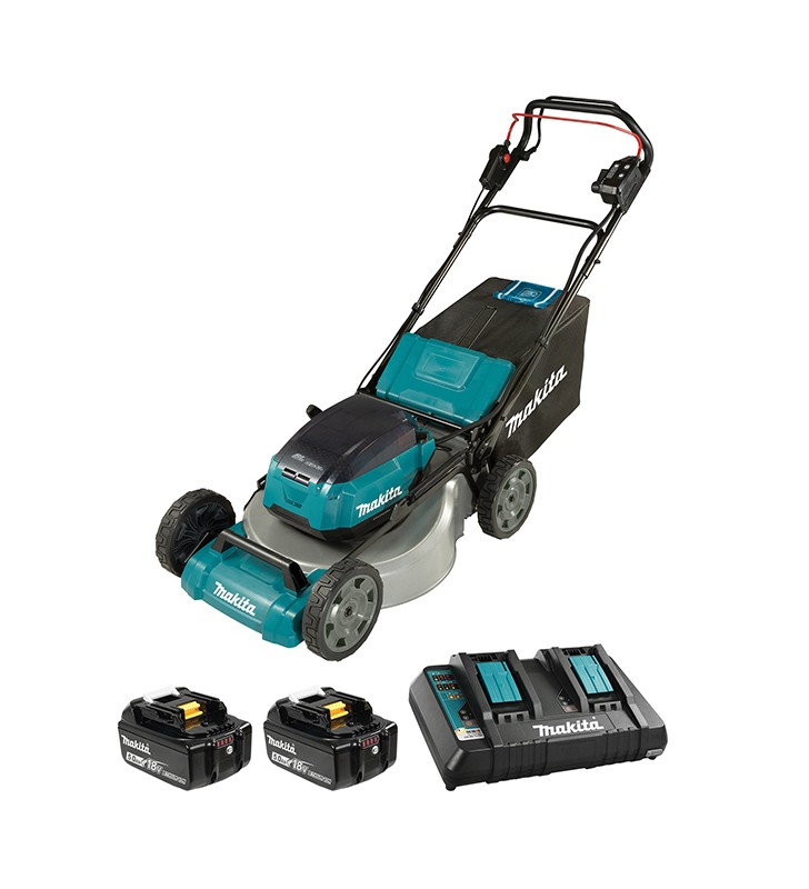 Dlm532pt2 21" / 18vx2 lxt self propelled cordless lawn mower suitable for lawns up to 24,800 square feet (2,300 square meters)