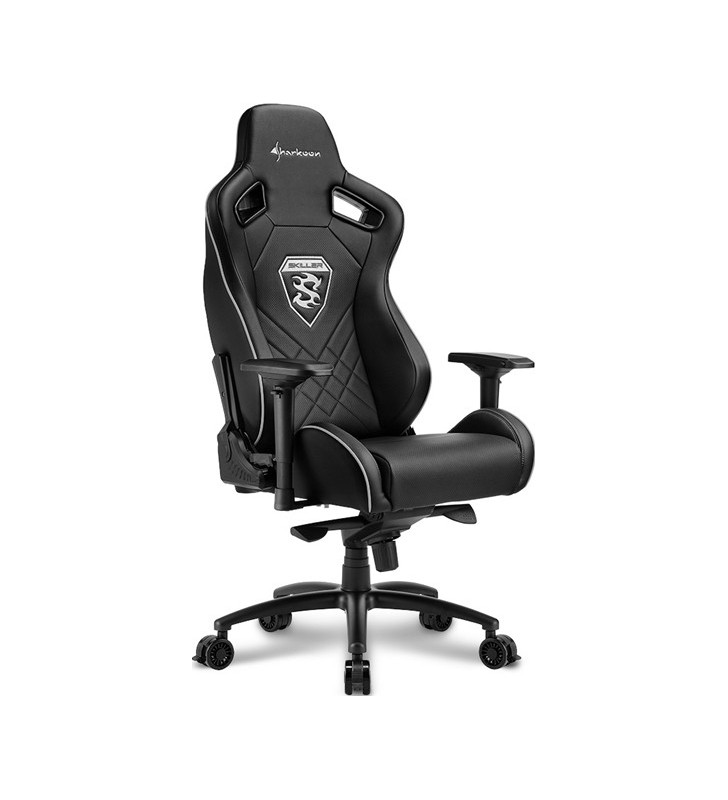 Sharkoon skiller sgs4 universal gaming chair padded seat black, white