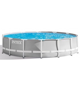 Set piscina Intex Frame Prism Rondo 126724GN, Ø 457 x 107cm, piscina (gri/albastru, sistem de filtrare cu cartuș ECO 638G)