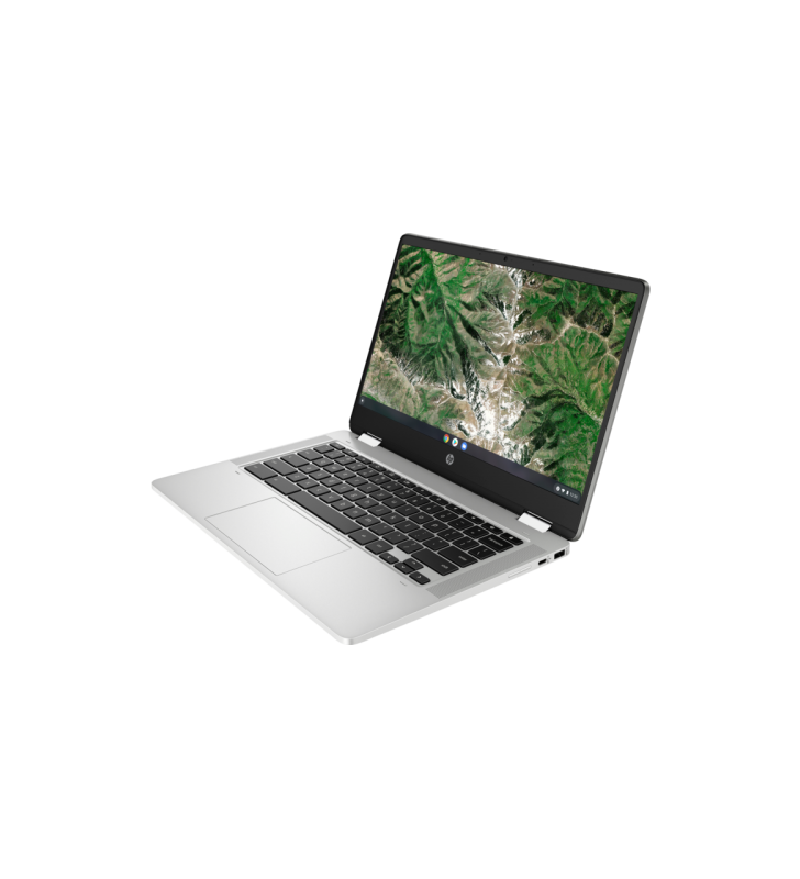 Laptop hp chromebook x360 14a-ca0002nn (procesor intel® pentium® silver n5030 (4m cache, up to 3.10 ghz) 14" hd touch, 4gb, 128gb emmc, intel® uhd graphics 605, chrome os, argintiu)