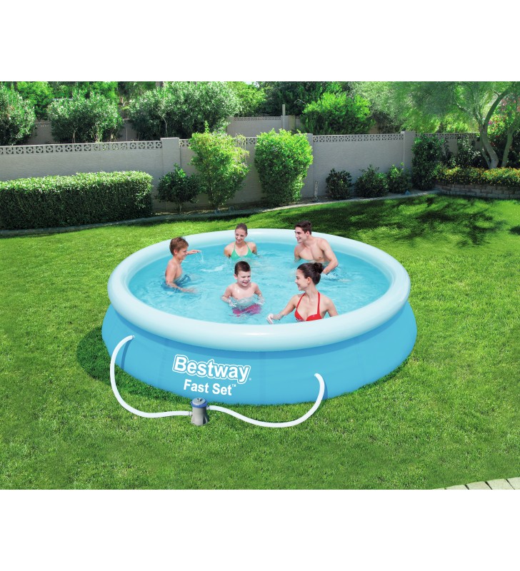 Bestway fast set 57274 piscine supraterane piscină gonflabilă rotundă 5377 l albastru