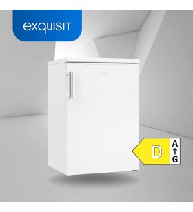 Exquisit ks16-v-h-010d fridge white | standing device | 133 l volume | white | glass shelves and vegetable compartment | led light | cooling | door hinge changeable [energy class d]