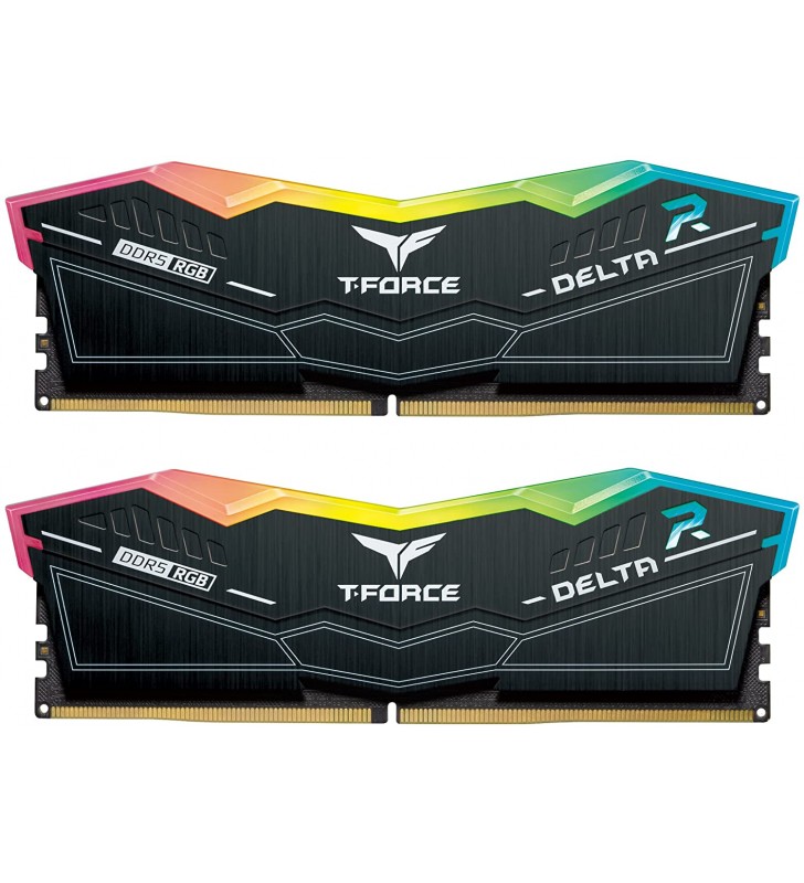 Teamgroup t-force delta rgb ddr5 32 gb kit (2 x 16 gb) 6000 mhz (pc5-48000) cl40 memory module ram (black) for z690 - ff3d532g6000hc38adc01.