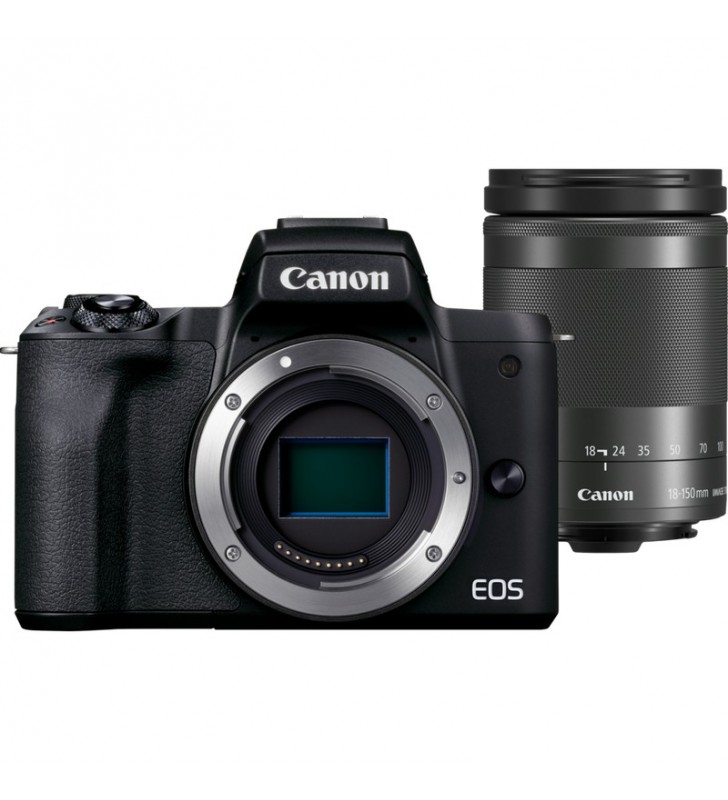 Canon eos m50 mark ii + m18-150 eu26 milc 24,1 mp cmos 6000 x 4000 pixel negru