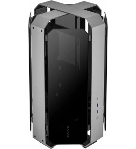 Azza opus - pc case - atx tower with 360° design, detachable tempered glass panels and cnc-milled aluminum frame, dual orientations, supports 360mm gpu and radiator, pci-e 3.0 x16 riser cable