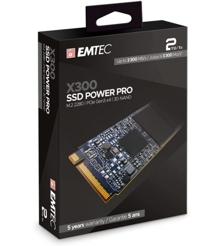 Emtec x300 power pro 2tb m.2 2280 pcie gen 3.0 x4 internal solid state drive (ssd) - ecssd2tx300
