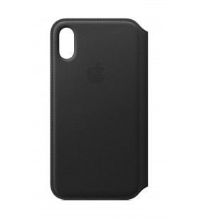 Husa de protectie apple folio pentru iphone xs, piele - negru