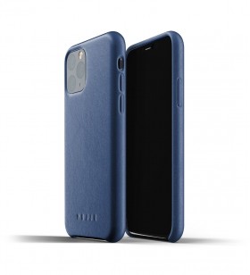 Husa de protectie mujjo pentru iphone 11 pro, piele, monaco blue