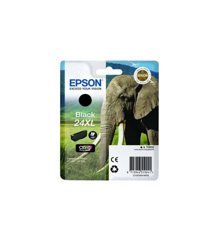 Epson elephant singlepack black 24xl claria photo hd ink