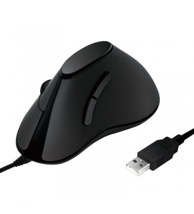 Mouse logilink usb optic, 1000dpi, 5 butoane, ergonomic verticall, black  "id0158" (include timbru verde 0.01 lei)