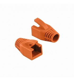 Modular rj45 plug cable boot 8mm orange, 50pcs "mp0035o"