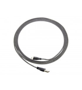 Art kabusb2 a-micro 2m al-oem-107a art cable usb 2.0 am/micro usbm black-white braid 2m oem