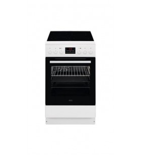 Aeg ccb54483bw stove, 57 l, 50 cm wide, organic cooking, crockery trolley, white (943005433)