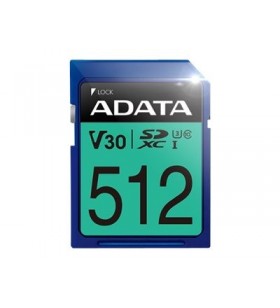 Adata asdx512gui3v30s-r adata 512gb premier pro sdxc uhs-i u3 class 10 (v30s), r/w up to 100/80 mb/s