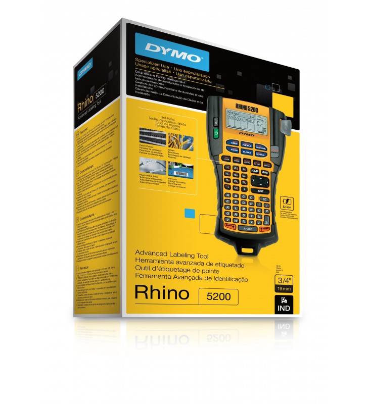 Rhino 5200 industrie f/barcodes 39/128 on 19mm labels in