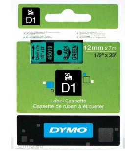 D1-tape 12mm x 7m/black on green
