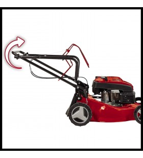 Einhell gc-pm 46/4 s petrol lawn mower (2 kw, up to 1400 m², 4-stroke engine, 46 cm cutting width, 50 l collection bag, switchable rear wheel drive, 9-step central cutting height adjustment 30 - 80 mm)