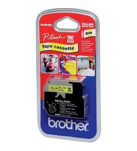 Brother m-k621b benzi pentru etichete negru pe galben