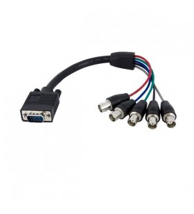 Startech.com vgabncmf1 adaptor pentru cabluri video 0,3 m vga (d-sub) 5 x bnc negru