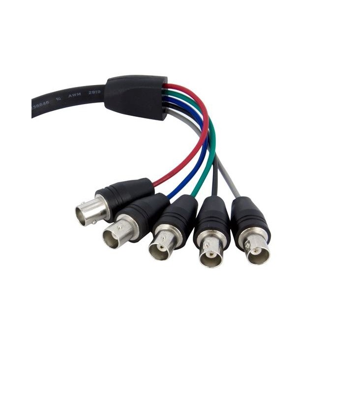 Startech.com vgabncmf1 adaptor pentru cabluri video 0,3 m vga (d-sub) 5 x bnc negru