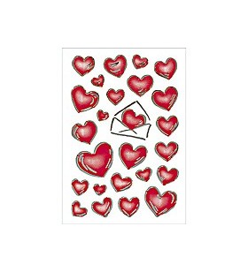 Herma decor stickers hearts&letters silver embossed 2 sheets etichete auto-adezive