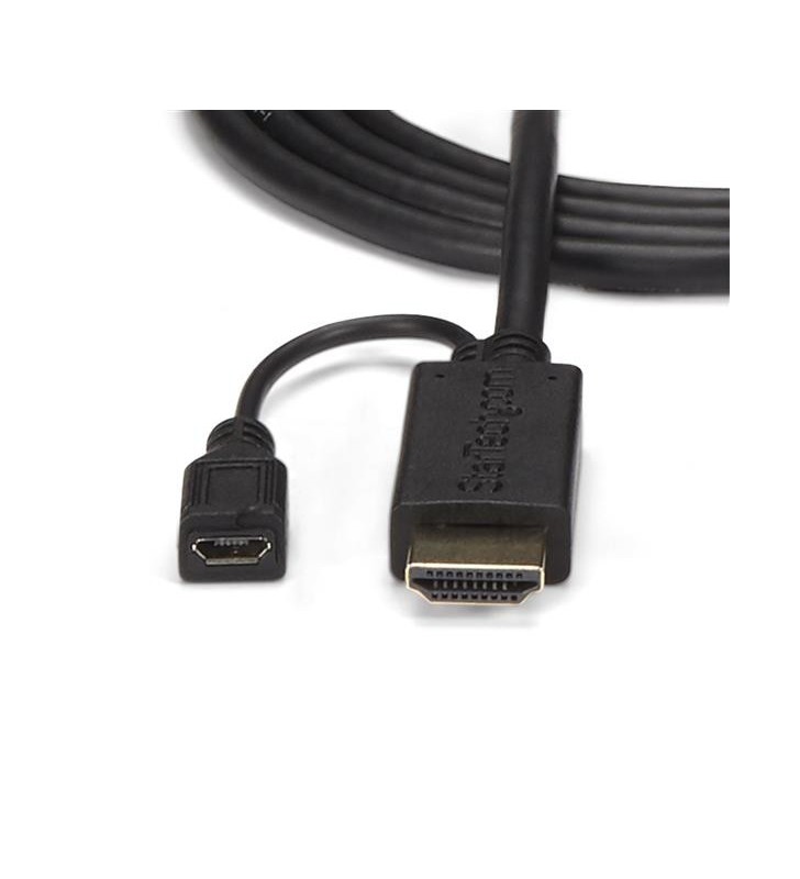 Startech.com hd2vgamm6 adaptor pentru cabluri video 1,9 m vga (d-sub) hdmi + micro usb negru
