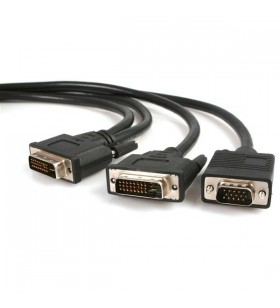 Startech.com dvivgaymm6 adaptor pentru cabluri video 1,8 m dvi-i dvi-d + vga (d-sub) negru