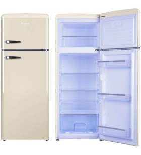 Amica kgc 15635 b retro fridge freezer combination cream 206 litres with **** freezer compartment metallic / coffee cream / honey yellow (coffee cream)