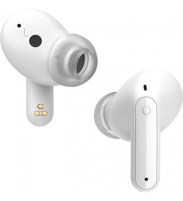 Lg tone free dfp5 in-ear bluetooth headphones with meridian sound and active noise cancellation (anc), compatible with siri and google assistant, tone-dfp5w.cdeullk white