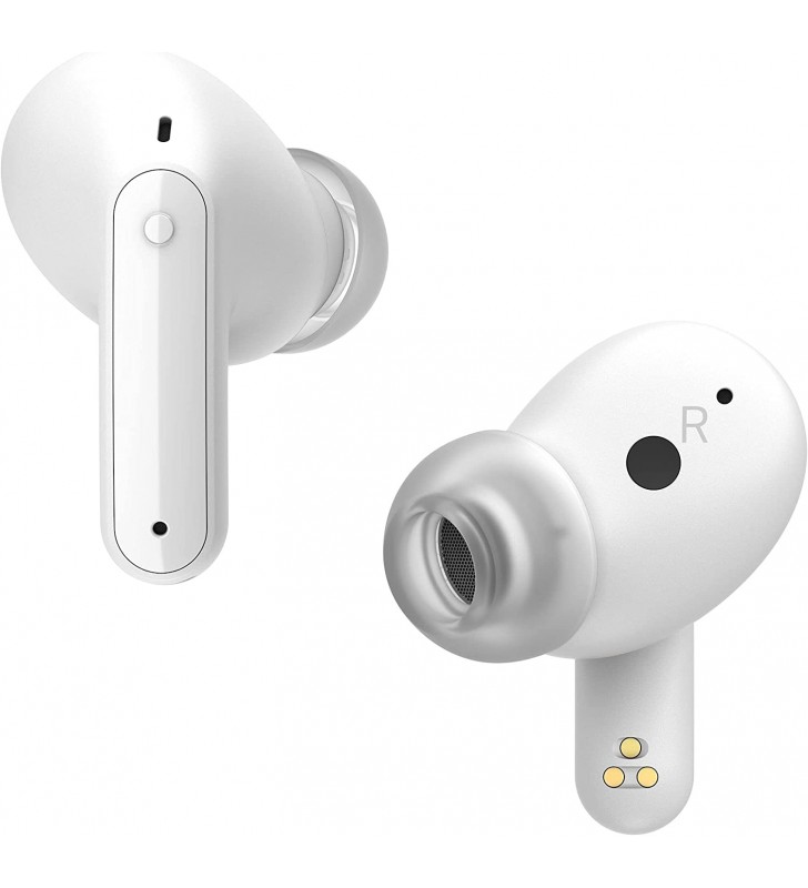Lg tone free dfp5 in-ear bluetooth headphones with meridian sound and active noise cancellation (anc), compatible with siri and google assistant, tone-dfp5w.cdeullk white