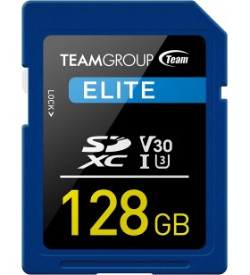 Teamgroup elite 128gb sdxc uhs-i u3 v30 4k uhd memory card up to 90mb/s for professional vloggers, filmmakers, photographers and content curators tesdxc128giv3001