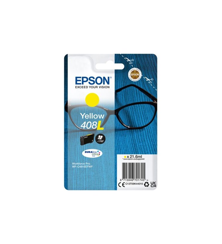 Epson 408l (t09k44010) yellow original durabrite ultra high capacity ink cartridge (glasses)| t09k44010
