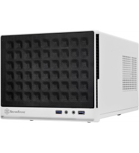 Silverstone technology ultra compact mini-itx computer case with mesh front panel, black/white (sst-sg13wb-usa)