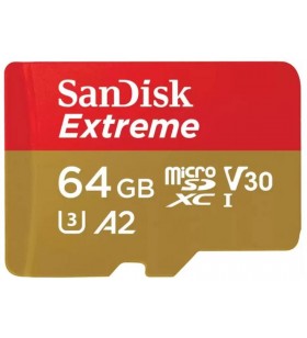 Extreme microsdxc 64gb+sd/adapter 170mb/s 80mb/s a2 c10 v3