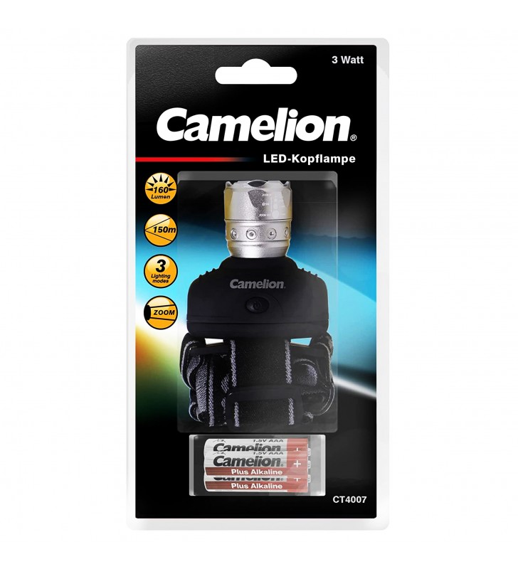Camelion germania lanterna cap led 3w cu 3 faze+zoom 3xaaa ct-4007 (25/100)