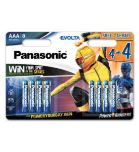 Panasonic baterie alcalina aaa (lr3) evolta b(4+4) lr03ege/8bw power rangers (96/96)