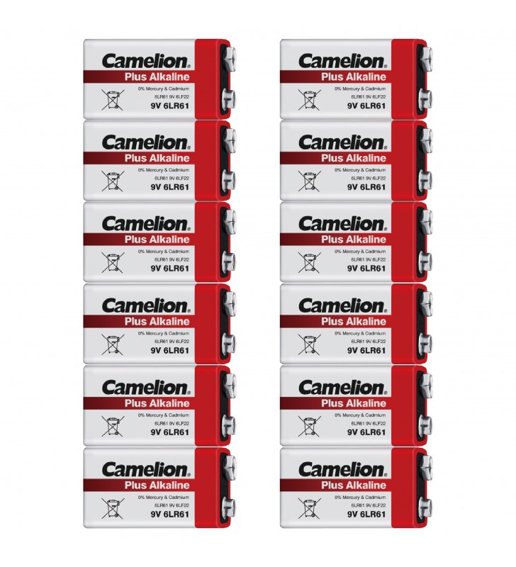 Camelion germania baterie plus alcalina 9v 6lr61/mn1604/6lf22 bulk (12/240)