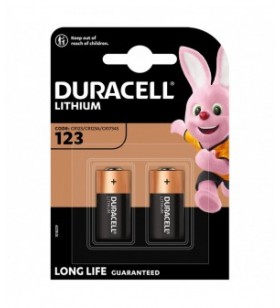 Duracell baterie litiu cr123a 3v diametru 16,8mm x h34,5mm b1 / b2 (20/20)