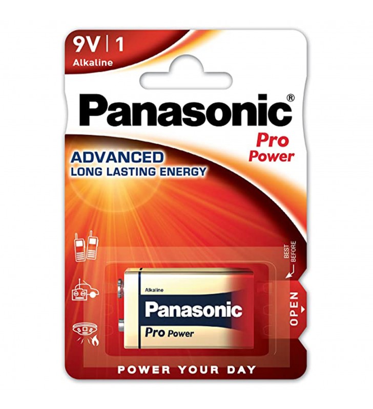 Panasonic baterie alcalina 9v 6lr61 pro power 6lf22ppg/1bp b1 (12/60)