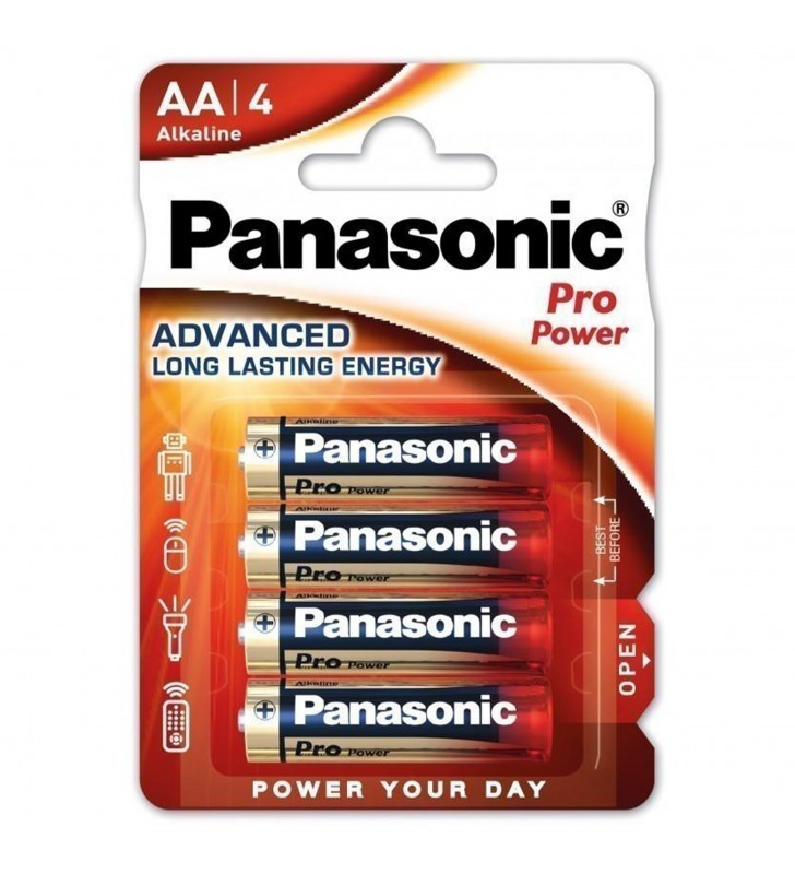 Panasonic baterie alcalina aa (lr6) pro power lr6ppg/4bp b4 (48/240)