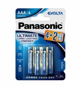 Panasonic baterie alcalina aaa (lr3) evolta b(4+2) lr03ege/6bp (72/72)